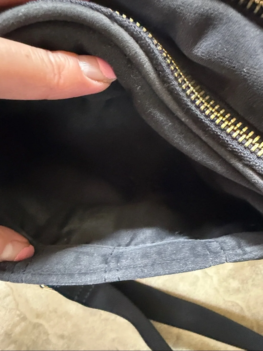 lululemon athletica Black Quilted Crossbody with Rose Gold Logo